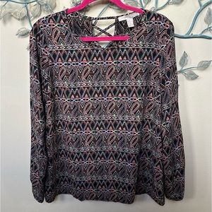 ❤️Forever 21 Paisley Open Back Blouse Sz M GUC CLEARANCE